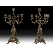 Casa Padrino luxury baroque bronze candle holder set A� 22 x H. 45 cm - Baroque interior