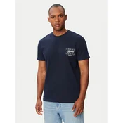 Tommy Jeans Majica Sign DM0DM23177 Mornarsko modra Regular Fit