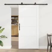 vidaXL Drsna vrata 93 x 202 cm Inženirski les Bela in črna