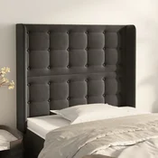 Vidaxl vidaXL Vzglavje s krilci temno sivo 103x16x118/128 cm žamet