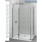 CONCEPT Tuš kabina Fonta, Providno staklo 6mm, Srebrni ram, 120x80x195cm