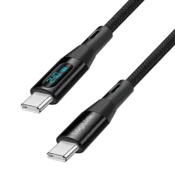 Logilink USB 2.0 kabel tipa C, C/M – C/M, 480 Mbit/s, 240 W, zaslon, najlon, crna, 1 m