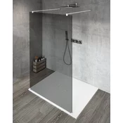 VARIO WHITE Enodelna steklena plošča za prho, prostostoječa, dimljeno steklo, 1100 mm - Gelco - VARIO - 36 - Enostranski zaslon Walk - 1100 - 2000 - 8 - 14