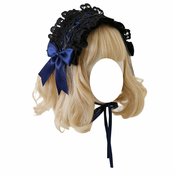 Generic Ženski naglavni trak Lolita, črna čipkasta služkinja, naglavni trak, dodatek za lase, dekliški gotski naglavni trak za kostumsko zabavo Cosplay, (21077382)