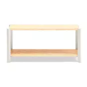 Regal v hrastovem dekorju v kremni in svetli naravni barvi 126x59x43 cm Bona – Teulat