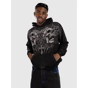 Affliction Decimation moški pulover s kapuco black mineral wash