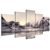 shumee Slika na italijanskem platnu 100 x 50 cm pentaptih - skandinavski slog - narava Slika na italijanskem platnu 150 x 75 cm pentaptih - skandinavski slog - narava