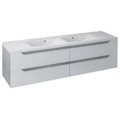 SAPHO Dvodelna kopalniška omarica WAVE, 180 cm, bela/srebrni hrast