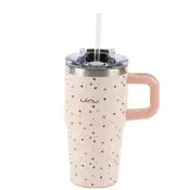 Termovka s slamico MIAU - srčki, 600 ml