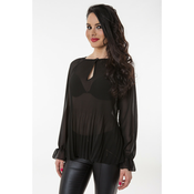 Elegantna plise bluza z volan rokavi