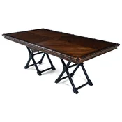 Casa Padrino Luxury Vintage Style Dining Table Brown/Black 215 x 108 x H. 78 cm - Rectangular Solid Wood Dining Room Table - Dining Room Furniture - Vintage Style Furniture - Luxury Furniture