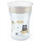 Prijelazna caša NUK - Magic Cup, 8 m+, 230 ml, Cat & Dog, Beige