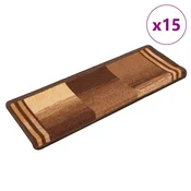 Vidaxl Samolepilne preproge za stopnice 15 kosov 65x21x4 cm rjave