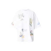 TOPSHOP Široka majica pesek / temno modra / zelena / bela