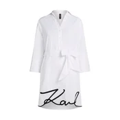 Karl Lagerfeld Obleka za na plažo črna/bela