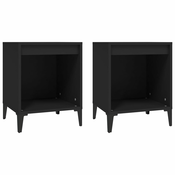 MAISON CHIC Dvo delni komplet Nočne omarice - Nočne mize črna 40x35x50 cm, (21688157)