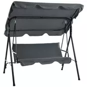 Homestar Vrtna gugalnica za 3 osebe z nastavljivim baldahinom 172x110x153 cm siva