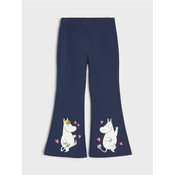 Sinsay - Pamucne flare pantalone sa printom Moomin - mornarsko