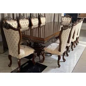 Casa Padrino luxury baroque dining room set brown/gold - 1 Baroque Dining Table & 10 Baroque Dining Chairs - Baroque dining room furniture - Luxury dining room furniture in the baroque style