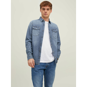 Jack&Jones Moška srajca JJESHERIDAN Slim Fit 12138115 Medium Blue Denim (Velikost S)