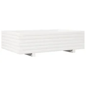 Vidaxl Vrtno cvetlično korito belo 90x60x26,5 cm trdna borovina