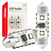 shumee LED CANBUS Festoon žarnice C5W 2SMD 3838 39mm bela 12V 24V AMIO-04249
