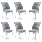 Hanah Home Set stolica Flex, 45x93x42 cm, 6 komada, Sivo-bele
