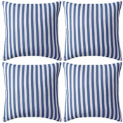 Vrtni jastuci s prugastim uzorkom 4 kom 45 x 45 cm mornarsko plavi