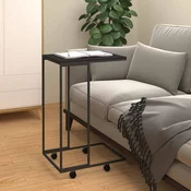 Bocni stolic s kotacima crna 40x30x63,5 cm konstruirano drvo