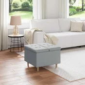 vidaXL Gumbni stol z blazino Svetlo siva 60 x 60 x 45 cm blago