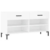 Vidaxl Klop za čevlje bela 102x35x55 cm inženirski les