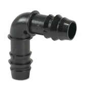 shumee Koleno 90° POM 25 mm valovito 4-delno črno