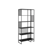 Regal Norsica 813 Brez zadnje plošče, MDF plošča, 185x85x35cm, Črna
