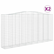 Vidaxl Obokane gabion košare 2 kosa 400x50x200/220 cm pocinkano železo