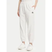 Calvin Klein Jeans Spodnji del trenirke Monologo LV047B235G Bela Regular Fit