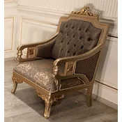 Casa Padrino luxury baroque living room armchair gray/gold - Handmade baroque style armchair - Luxury living room furniture in baroque style - Baroque furniture - Noble & Magnificent
