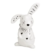Ljubki dom Keramični zajček BUNNY FRONT 12 cm beli