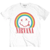 Nirvana Happy Face Rainbow White 2XL Majica