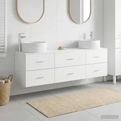 vidaXL Komplet pohištva za kopalnico 3 kos Bela 49,5 x 44,5 x 65,5 cm
