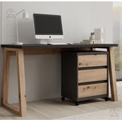 Pisalna miza z mobilno omarico Iwo I - grafit/hrast artisan