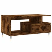shumee Klubska mizica dimljeni hrast 90x49x45 cm inženirski les