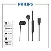 Philips PH151253 TAE2146BK žicana slušalica tip-c