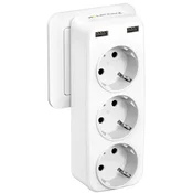 shumee Električna vtičnica, USB razdelilnik Lencent bela 5 v 1, 3x ženski, 2x USB A