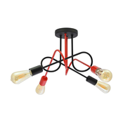 Nadgradni luster OXFORD 4xE27/60W/230V crna/crvena