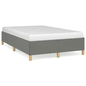 Vidaxl Posteljni okvir brez vzmetnice temno siva 120x190 cm blago