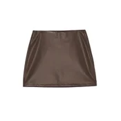 Cropp - Suknja mini od veštacke kože - braon