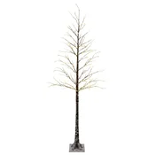 Vidaxl Zasnežena božična jelka z LED lučkami Rjava 25 x 25 x 240 cm