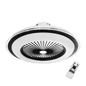 LED prigušiva plafonska lampa sa ventilatorom ZEPHYR LED/48W/230V crna + daljinski upravljac
