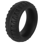 Pulselock Forge - silikonski obroč za penis z vzorcem profila pnevmatike (črn) - 35 mm