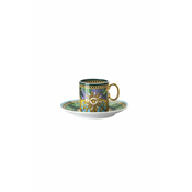Rosenthal Versace ROSENTHAL VERSACE JUNGLE ANIMALIER WILD GREEN Espresso skodelica s krožničkom